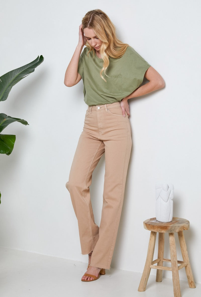 Pantalón high waist wide leg trouser