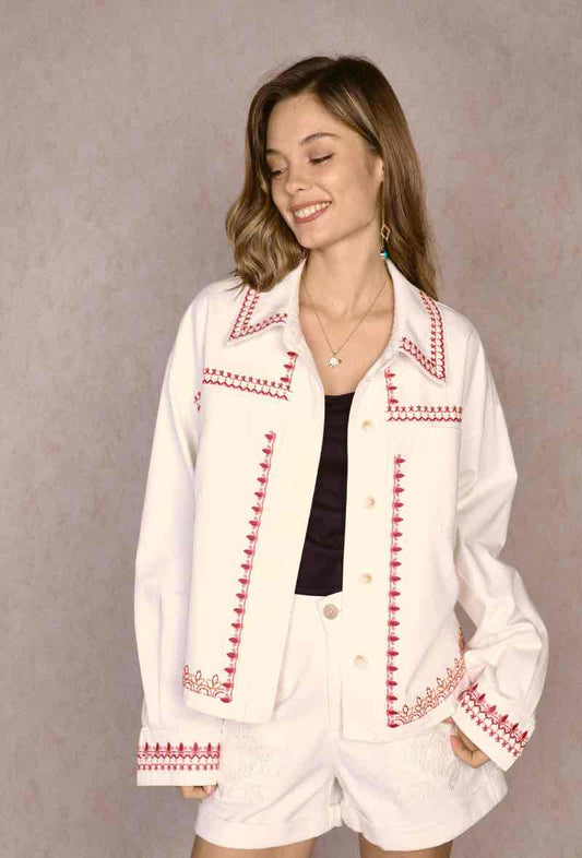 Chaqueta embroidered cotton jacket