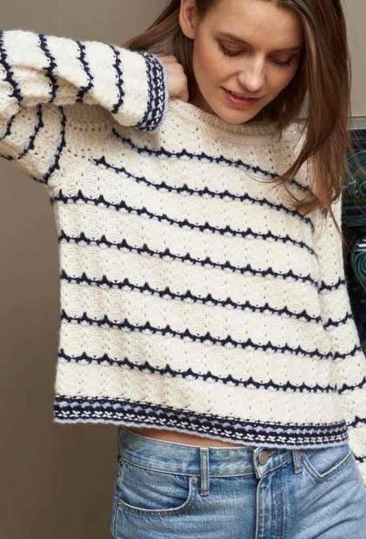 Jersey Braided striped sweater