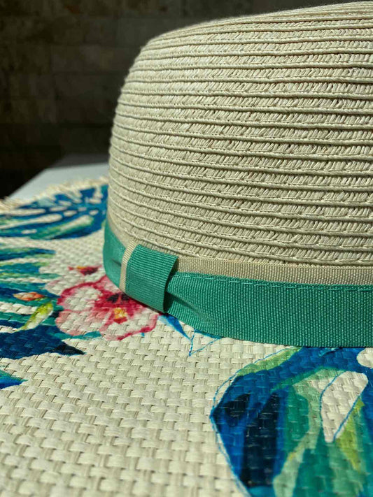 Sombrero paja con diseño interno y externo colores